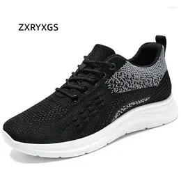 Sapatos casuais zxryxgs 2024 spring cace-up feitiço cor de alta qualidade malha tênis de tênis respirável maré plana leve