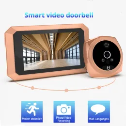 Doorbell Video Door Bell Digital Pleefole 3.5 "Drzwi monitor ekranu wewnętrznego przeglądarka Wykrywanie ruchu Zdjęcie Auto Record Bezpieczeństwo domu