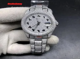 Modne men039s popularny zegarek modowy Silver Diamond Hip Hop Rap Watche Watches Arabska Skala liczbowa Automatyczna mechaniczna zegarek1647225