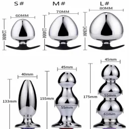 Toys Hot Selling Anal Plug Dildo Punho enorme em brinquedos sexuais para homens/mulheres masturbadores brinquedos de aço inoxidável Big Butt plug wearable