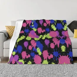 Одеяла 3D -печать Splatoon Video Game Комфортное мягкое фланелевое спринт одеял для дивана Home спальня