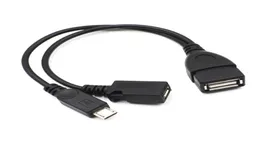 21 cm schwarz 2 in 1 OTG Micro USB -Host -Power Y Splitter USB -Adapter an Micro 5 Pin Männlich Frauen Kabel7910047