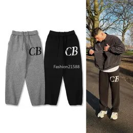 Mens Pants Cole Buxton Sweat Pants CB Sweetpants Varış Mektubu Jacquard Dokuma Pamuk Terry Malzeme Erkekler Kadınlar Büyük Boy Siyah Kahverengi Çekme