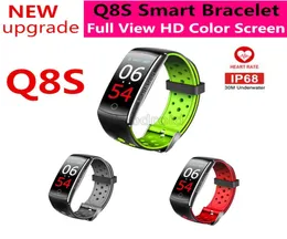 Q8S Q8 Smart Armband Fitness Tracker Heart Rate Monitor Blodtryck Färg Vattentät smart armband Klocka för smart ph9857870