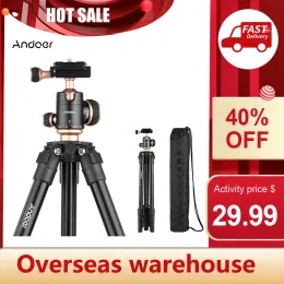 Monopods Andoer Camera Tripod Travel Panoramic Ballhead Regulowany wysokość podróżny statyw do kamery cyfrowej DSLR dla Canon Nikon Sony