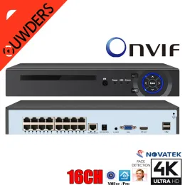 Обнаружение лиц системы 4K 4CH 8CH 16CH POE NVR Recorder H.265 Video Recorder для POE IP -камеры (1080p/3MP/4MP/5MP/8MP/4K)