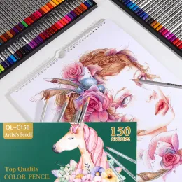 Ołówki 72/120/150 Kolory oleju drewno kolorowe ołówki unikalne kolorowe ołówki sztuki różne dla dorosłych szkicowe kolorowanki pisanie rysunkowe pisanie