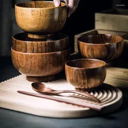 Ciotole in legno di giujube selvatiche riso ciotola grande zuppa cucchiaio cucchiaio per le tavolette creative