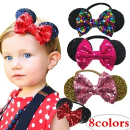 Baby lantejão de lantejoulas de lantejoulas de lantejoula de cabeça para a cabeça da cabeça de nylon Bandas de cabeça Glitter Baws Girl Girl Cartoon Ears Birthday Party Supplies Acessórios1599918