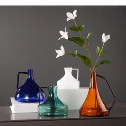 Vasos simples colorido transparente mencionado vaso de maconha criativo âmbar vidro decoração de decoração de estar de escritório de trabalho ornamentos de desktop
