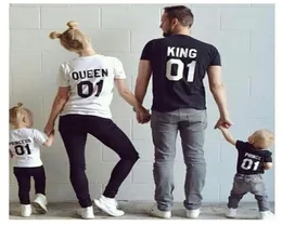 Family King Queen Letter Stampa per magliette Madre e figlia Padre Son Vestiti abbinati Prince Prince9862276