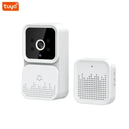 Doorbells tuya Smart Video Doorbell Wireless HD Camera PIR Motion Detection IR Alarm Security Door Bell WiFi Intercom for Home Apartment