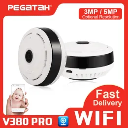 카메라 5MP WIFI PANORAMA 생선 램프 카메라 1080P CCTV 비디오 IP 감시 어안 스마트 홈 야간 비전 P2P 무선 전구 카메라