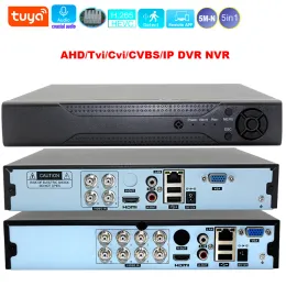 レコーダー8CH/4CH 5MN DVR TUYAアプリサポートフルチャネル同軸オーディオサウンドモーション1080P AHD IPアナログサーベイランスカメラの検出