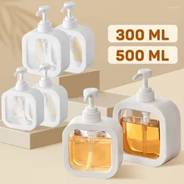 Sıvı Sabun Dağıtıcı 1pc 300/500ml Pompa Doldurulabilir Banyo ile Şeffaf Tezgah Losyon Şişesi