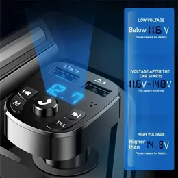 2024 CAR HANDLE-FREE BLUETOOTH-kompetabla 5,0 FM sändarbil Kit Mp3 Modulator Player Handsfree Audio Mottagare 2 USB Fast Charger2. för