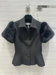 Camisas de vestido masculinas Modelos de outono e inverno.Terno clássico de manga curta comprimida!Bolha do manguito rotador feminino.Temperamento elegante encantador!