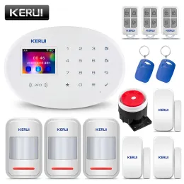 키트 KERUI W20 WIFI GSM 4G 알람 시스템 홈 보안 TUYA 앱 제어 8 언어 스위치 RFID 터치 키패드 모션 감지 경보 키트