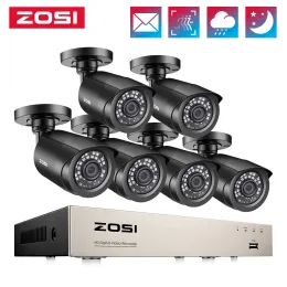 Sistem Zosi H.265+ 8CH HD DVR Kit CCTV Güvenlik Sistemi 1080N DVR 6 PCS 2.0MP 1080P Açık Ev Kamerası P2P Video Gözetleme Seti