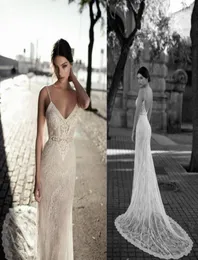 Gali Karten 2019 Abiti da sposa sirena sexy spaghetti in pizzo in pizzo applicato da sposa vintage su misura su misura 3863820