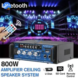 Amplifikatör ses amplifikatör tiyatro ses sistemi profesyonel amp 800w dijital bluetooth ev amplifikatörü hif stereo subwoofer eu fiş