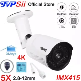 Kameror Ansiktsdetektering 8MP 4K IMX415 H.265+ 42st Infraröd LED 5x Zoom utomhusmetall Onvif Audio Poe IP Security Surveillance Camera