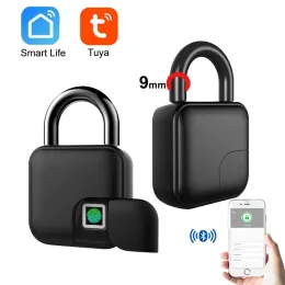 Lock Tuya USB Rechargeable Door Smart Lock Fingerprint Padlock Quick Unlock Zinc alloy Metal High identify Security lock Smart Life