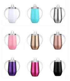 Sublimation tazze sippy bottiglie per bambini in acciaio inossidabile bicchiere doppia manici di bicchieri con tazze di uova con coperchio a manico il latte materno feedi22278122