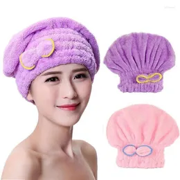 Havlu 1pcs mikrofiber hızlı saç kurutma banyosu spa spa bowknot şartı banyo aksesuarları Bonnets kadın tasarımcı duş