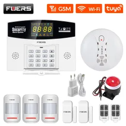 Kitler Fuers W210 PIR Motion Dedektörü Akıllı Alarm Sistemi Kiti WiFi Alarm Kablosuz Ev Güvenlik Hareket Sensörü Renk LCD Ekran