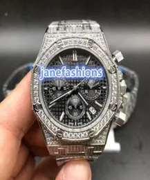 Men039s Watch Silver Diamond Fashion Boutique Watch Wysokiej jakości VK Quartz Chronograph Watches 3364240