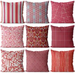 Cuscino moderno design a strisce geometriche piazzola quadrata cuscino/almofadas case 43 53 tendenza vintage rivestimento per pianta rossa cover decoro