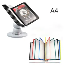 المجلد A4 10 صفحة 20 عرض القائمة رف رف 360 ° Rotatable Signage Rack حامل صور مثالي للمطاعم متاجر ومكتب.