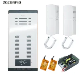Intercom DIY Easy Door Phone Intercom System Door Doblid для 12 единиц квартиры+электронный блокировка управления/+2 Телефон+1 питание+10 Ключ -Фобы