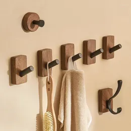 Bedding Sets Simple Solid Wood Hook Walnut Hanging Bathroom Wall Bedroom Coat Storage Rack Home Towel Key Decoration Hoo KA
