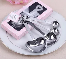 regali di ritorno del matrimonio in metallo a forma di cuore Misurazione di cucchiai per giveaway per festa della doccia da sposa 50Stet lotto Woles8499620