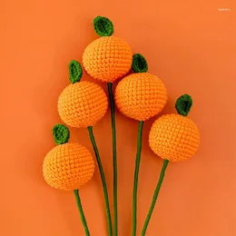 Декоративные цветы DIY DIY CROCHET Orange Branch Artificial Bouquets