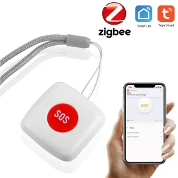 Zestawy nowe Tuya Smart Life Zigbee SOS przycisk awaryjny OneKey Alarm dla starszych kompatybilnych z Tuya Zigbee Gateway