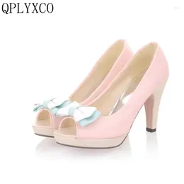 Dress Shoes QPLYXCO 2024 Fashion Big &Small Size 31-45 Summer Sandals Women High Heel Pumps Wedding Party Ladies Heeled Footwear D21