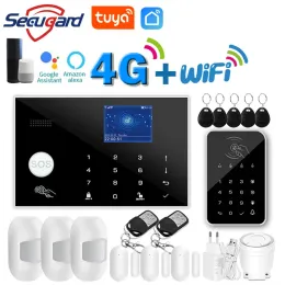 KITS TUYA WiFi GSM Sistema di allarme di sicurezza domestica 4G Host di ladro intelligente 433MHz Wireless TFT Screen Schermo RFID TASSE CONTROLLO AP APP CONTROLLO