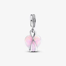 وصول جديد 100 ٪ 925 sterling Silver Mom Opalescent Heart Dangle سحر ملحقات سوار السحر الأوروبي الأصلي إكسسوارات المجوهرات