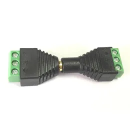 10pcs CCTV FONO Wtyczka Wtyczka 3 biegunki 3,5 mm samca / samica do 3 pinów Av Av Balun Terminal Adapter 3 -pinowe 3,5 mm AV Złącze