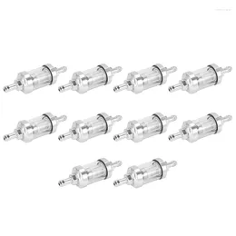 Alle Geländeräder 10x Universal Chromglas Brennstoff Benzin -Rohöl Motor Inline -Filter 5/16 Zoll 8 mm Silber für Motorräder