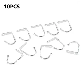 Kancalar 10 PCS Tek Tavan Çöp Kanca Katı Metal Askı 58mm Duvar Montajı Dolap Mutfak Depolama Banyo Çift Delik Anahtarı/Maske/Çanta/Şapka