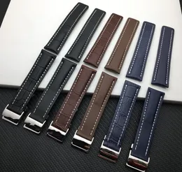 Luxury Genuine Leather Watch Band WatchBand para Strap for Navitimer World Avenger/Navitimer Belt 22mm 24mm5929191