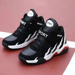 Warm Winter Kids Shoes Sport Boys Casual High Top Tennis Childrens Sneakers Plush Leather Running for Girls 240321