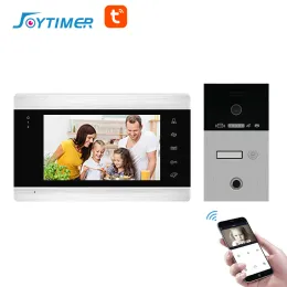 Intercom Joytimer Video Intercom for Home Fingerprint WIFI Video Door Phone Keyless Rfid Entry System with Remote Unlock Way by Tuya APP