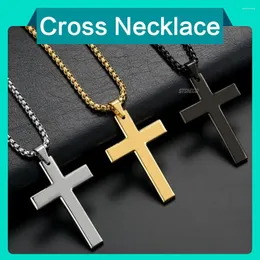 Pendant Necklaces Stonego Cross Stainless Steel Chain Jewelry Gift 1PC/2Pcs