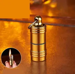 最新の粉砕ホイール灯油ライター3色ガソリン膨張キーチェーンガソリンライター屋外喫煙アクセサリーツール
