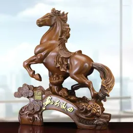 장식 인형 Feng Shui Horse to Success Study Decoration Office Desktop Ornament Crafts 고급 오프닝 조각 선물